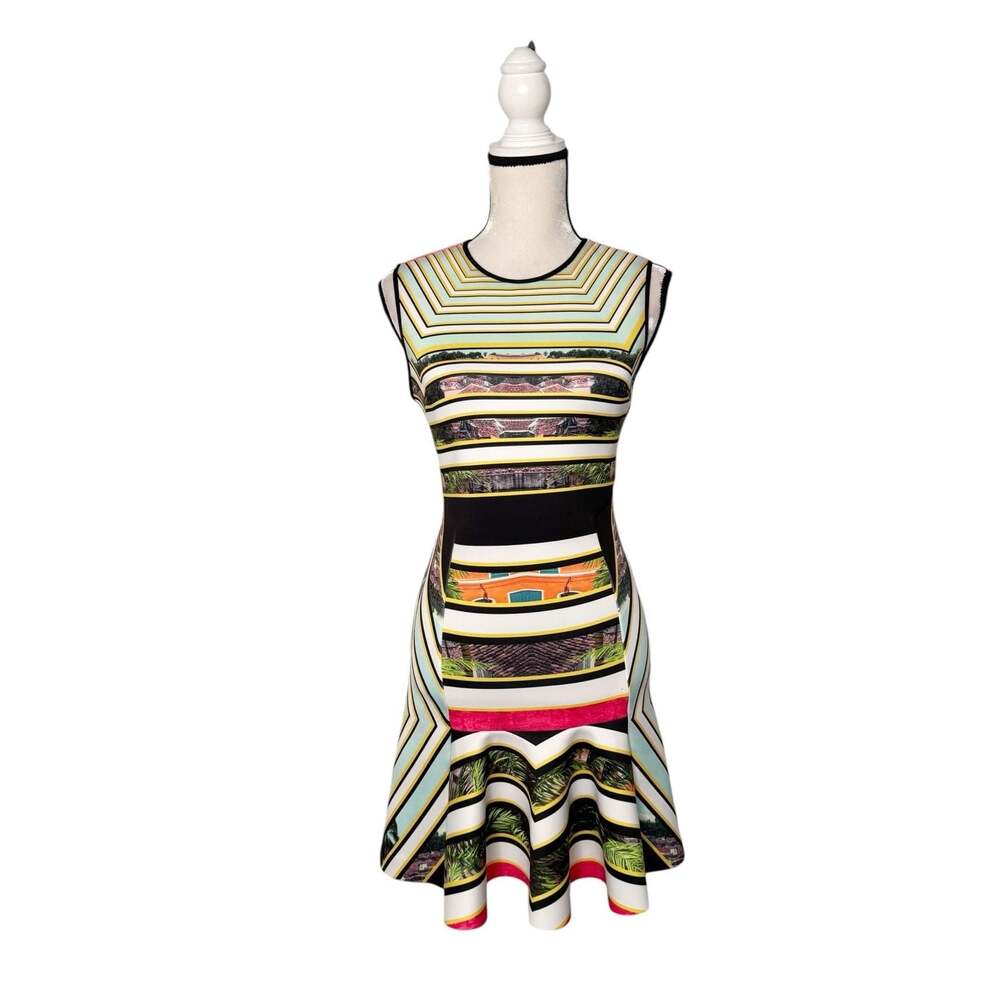 Clover Canyon Cuban Step Neoprene Scuba Fit and Flare Mini Dress Size S